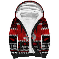 Personalised New Zealand Christmas Sherpa Hoodie Maori Tiki Meri Kirihimete - Wonder Print Shop