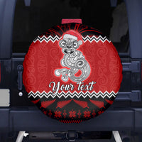 Personalised New Zealand Christmas Spare Tire Cover Maori Tiki Meri Kirihimete - Wonder Print Shop