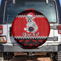 Personalised New Zealand Christmas Spare Tire Cover Maori Tiki Meri Kirihimete - Wonder Print Shop