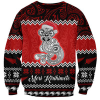 Personalised New Zealand Christmas Sweatshirt Maori Tiki Meri Kirihimete - Wonder Print Shop