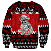 Personalised New Zealand Christmas Sweatshirt Maori Tiki Meri Kirihimete - Wonder Print Shop