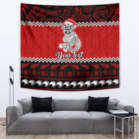 Personalised New Zealand Christmas Tapestry Maori Tiki Meri Kirihimete - Wonder Print Shop