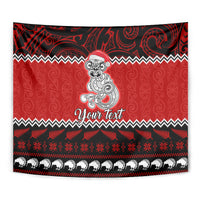 Personalised New Zealand Christmas Tapestry Maori Tiki Meri Kirihimete - Wonder Print Shop