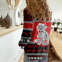 Personalised New Zealand Christmas Women Casual Shirt Maori Tiki Meri Kirihimete - Wonder Print Shop