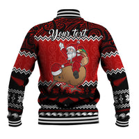 Personalised New Zealand Christmas Baseball Jacket Kiwi Santa Claus Maori Meri Kirihimete LT9 - Wonder Print Shop