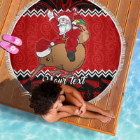Personalised New Zealand Christmas Beach Blanket Kiwi Santa Claus Maori Meri Kirihimete LT9 - Wonder Print Shop
