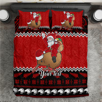 Personalised New Zealand Christmas Bedding Set Kiwi Santa Claus Maori Meri Kirihimete LT9 - Wonder Print Shop