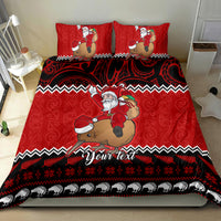 Personalised New Zealand Christmas Bedding Set Kiwi Santa Claus Maori Meri Kirihimete LT9 - Wonder Print Shop