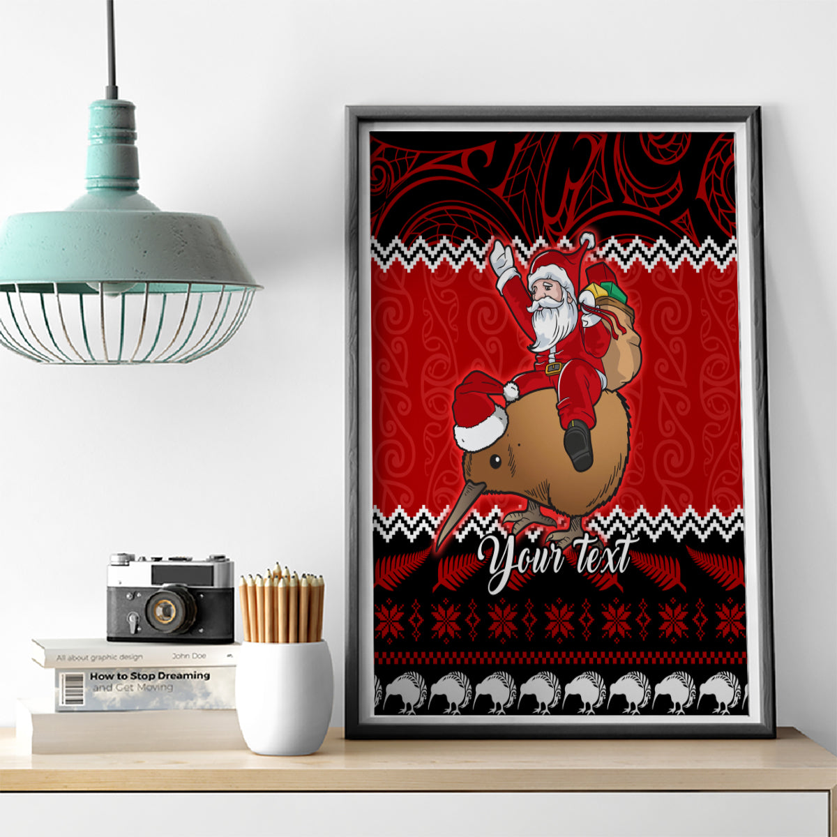 Personalised New Zealand Christmas Canvas Wall Art Kiwi Santa Claus Maori Meri Kirihimete LT9 - Wonder Print Shop