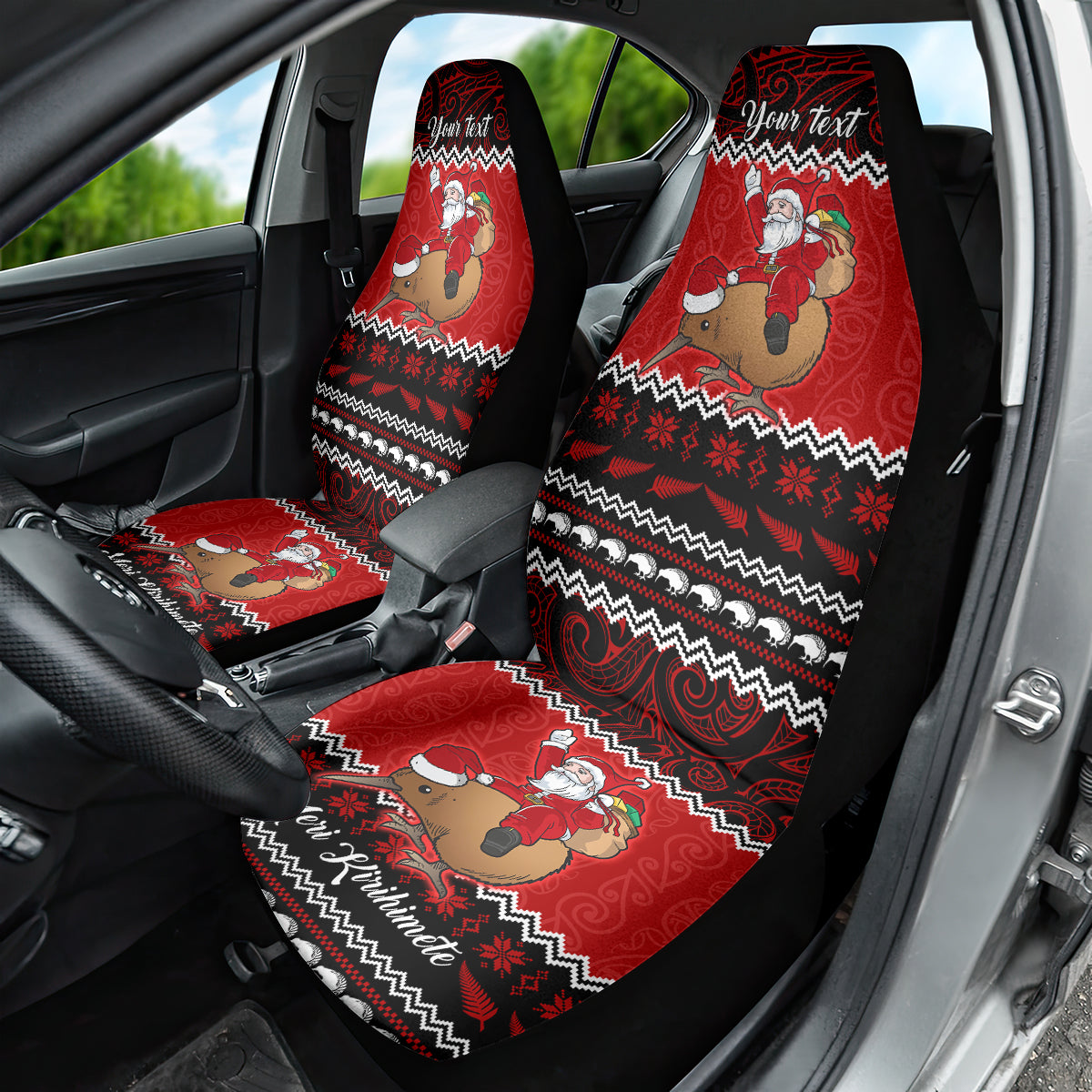 Personalised New Zealand Christmas Car Seat Cover Kiwi Santa Claus Maori Meri Kirihimete LT9 - Wonder Print Shop