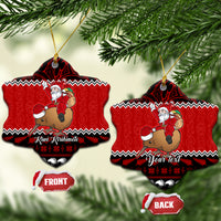 Personalised New Zealand Christmas Ceramic Ornament Kiwi Santa Claus Maori Meri Kirihimete LT9 - Wonder Print Shop