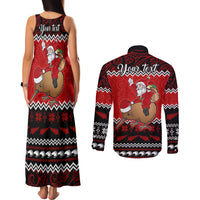 Personalised New Zealand Christmas Couples Matching Tank Maxi Dress and Long Sleeve Button Shirt Kiwi Santa Claus Maori Meri Kirihimete LT9 - Wonder Print Shop