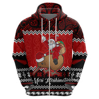 Personalised New Zealand Christmas Hoodie Kiwi Santa Claus Maori Meri Kirihimete - Wonder Print Shop