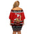 Personalised New Zealand Christmas Off Shoulder Short Dress Kiwi Santa Claus Maori Meri Kirihimete - Wonder Print Shop