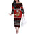 Personalised New Zealand Christmas Off The Shoulder Long Sleeve Dress Kiwi Santa Claus Maori Meri Kirihimete - Wonder Print Shop