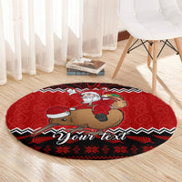 personalised-new-zealand-christmas-round-carpet-kiwi-santa-claus-maori-meri-kirihimete