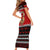 Personalised New Zealand Christmas Short Sleeve Bodycon Dress Kiwi Santa Claus Maori Meri Kirihimete - Wonder Print Shop