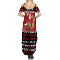 Personalised New Zealand Christmas Summer Maxi Dress Kiwi Santa Claus Maori Meri Kirihimete - Wonder Print Shop