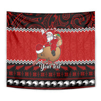 Personalised New Zealand Christmas Tapestry Kiwi Santa Claus Maori Meri Kirihimete - Wonder Print Shop