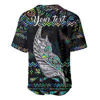 Personalised New Zealand Christmas Baseball Jersey Maori Fern Manaia Meri Kirihimete with Papaua Shell LT9 - Wonder Print Shop
