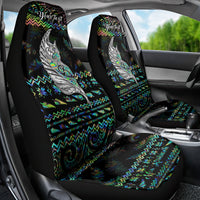 Personalised New Zealand Christmas Car Seat Cover Maori Fern Manaia Meri Kirihimete with Papaua Shell LT9 - Wonder Print Shop