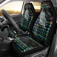 Personalised New Zealand Christmas Car Seat Cover Maori Fern Manaia Meri Kirihimete with Papaua Shell LT9 - Wonder Print Shop