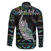 Personalised New Zealand Christmas Family Matching Long Sleeve Bodycon Dress and Hawaiian Shirt Maori Fern Manaia Meri Kirihimete with Papaua Shell LT9 - Wonder Print Shop