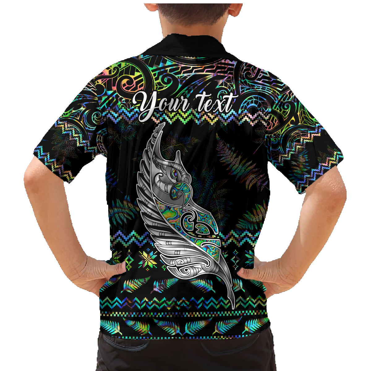 Personalised New Zealand Christmas Family Matching Mermaid Dress and Hawaiian Shirt Maori Fern Manaia Meri Kirihimete with Papaua Shell LT9 - Wonder Print Shop