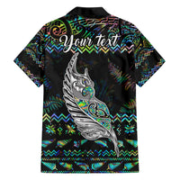 Personalised New Zealand Christmas Family Matching Off Shoulder Long Sleeve Dress and Hawaiian Shirt Maori Fern Manaia Meri Kirihimete with Papaua Shell - Wonder Print Shop
