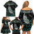 Personalised New Zealand Christmas Family Matching Off Shoulder Short Dress and Hawaiian Shirt Maori Fern Manaia Meri Kirihimete with Papaua Shell LT9 - Wonder Print Shop