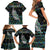 Personalised New Zealand Christmas Family Matching Short Sleeve Bodycon Dress and Hawaiian Shirt Maori Fern Manaia Meri Kirihimete with Papaua Shell - Wonder Print Shop