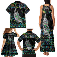 Personalised New Zealand Christmas Family Matching Tank Maxi Dress and Hawaiian Shirt Maori Fern Manaia Meri Kirihimete with Papaua Shell - Wonder Print Shop