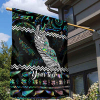 Personalised New Zealand Christmas Garden Flag Maori Fern Manaia Meri Kirihimete with Papaua Shell - Wonder Print Shop
