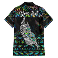 Personalised New Zealand Christmas Hawaiian Shirt Maori Fern Manaia Meri Kirihimete with Papaua Shell - Wonder Print Shop