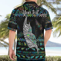 Personalised New Zealand Christmas Hawaiian Shirt Maori Fern Manaia Meri Kirihimete with Papaua Shell - Wonder Print Shop