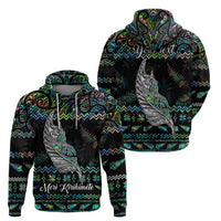 Personalised New Zealand Christmas Hoodie Maori Fern Manaia Meri Kirihimete with Papaua Shell - Wonder Print Shop