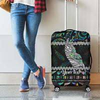Personalised New Zealand Christmas Luggage Cover Maori Fern Manaia Meri Kirihimete with Papaua Shell - Wonder Print Shop