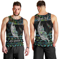 Personalised New Zealand Christmas Men Tank Top Maori Fern Manaia Meri Kirihimete with Papaua Shell - Wonder Print Shop