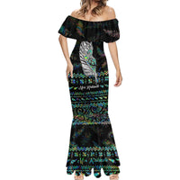 Personalised New Zealand Christmas Mermaid Dress Maori Fern Manaia Meri Kirihimete with Papaua Shell - Wonder Print Shop
