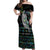 Personalised New Zealand Christmas Off Shoulder Maxi Dress Maori Fern Manaia Meri Kirihimete with Papaua Shell - Wonder Print Shop