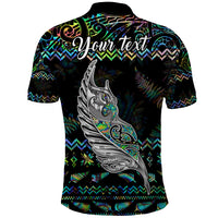 Personalised New Zealand Christmas Polo Shirt Maori Fern Manaia Meri Kirihimete with Papaua Shell - Wonder Print Shop