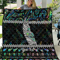 Personalised New Zealand Christmas Quilt Maori Fern Manaia Meri Kirihimete with Papaua Shell - Wonder Print Shop