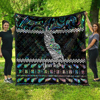 Personalised New Zealand Christmas Quilt Maori Fern Manaia Meri Kirihimete with Papaua Shell - Wonder Print Shop