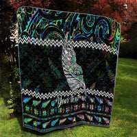Personalised New Zealand Christmas Quilt Maori Fern Manaia Meri Kirihimete with Papaua Shell - Wonder Print Shop
