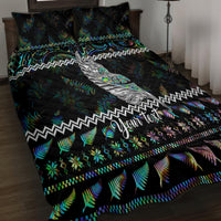 Personalised New Zealand Christmas Quilt Bed Set Maori Fern Manaia Meri Kirihimete with Papaua Shell - Wonder Print Shop