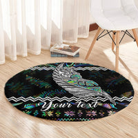personalised-new-zealand-christmas-round-carpet-maori-fern-manaia-meri-kirihimete-with-papaua-shell