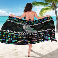 Personalised New Zealand Christmas Sarong Maori Fern Manaia Meri Kirihimete with Papaua Shell - Wonder Print Shop