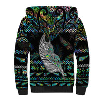 Personalised New Zealand Christmas Sherpa Hoodie Maori Fern Manaia Meri Kirihimete with Papaua Shell - Wonder Print Shop