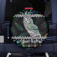 Personalised New Zealand Christmas Spare Tire Cover Maori Fern Manaia Meri Kirihimete with Papaua Shell - Wonder Print Shop