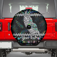 Personalised New Zealand Christmas Spare Tire Cover Maori Fern Manaia Meri Kirihimete with Papaua Shell - Wonder Print Shop